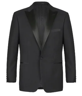(54R) Classic Regular Fit 2 Piece Black Dress Tuxedo Peak Lapel