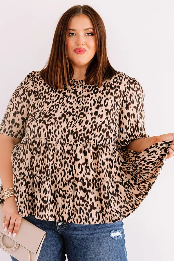 Ask Me Out Leopard Babydoll Top Curves