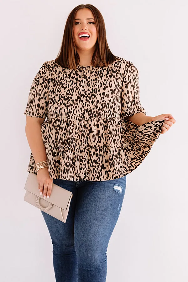 Ask Me Out Leopard Babydoll Top Curves