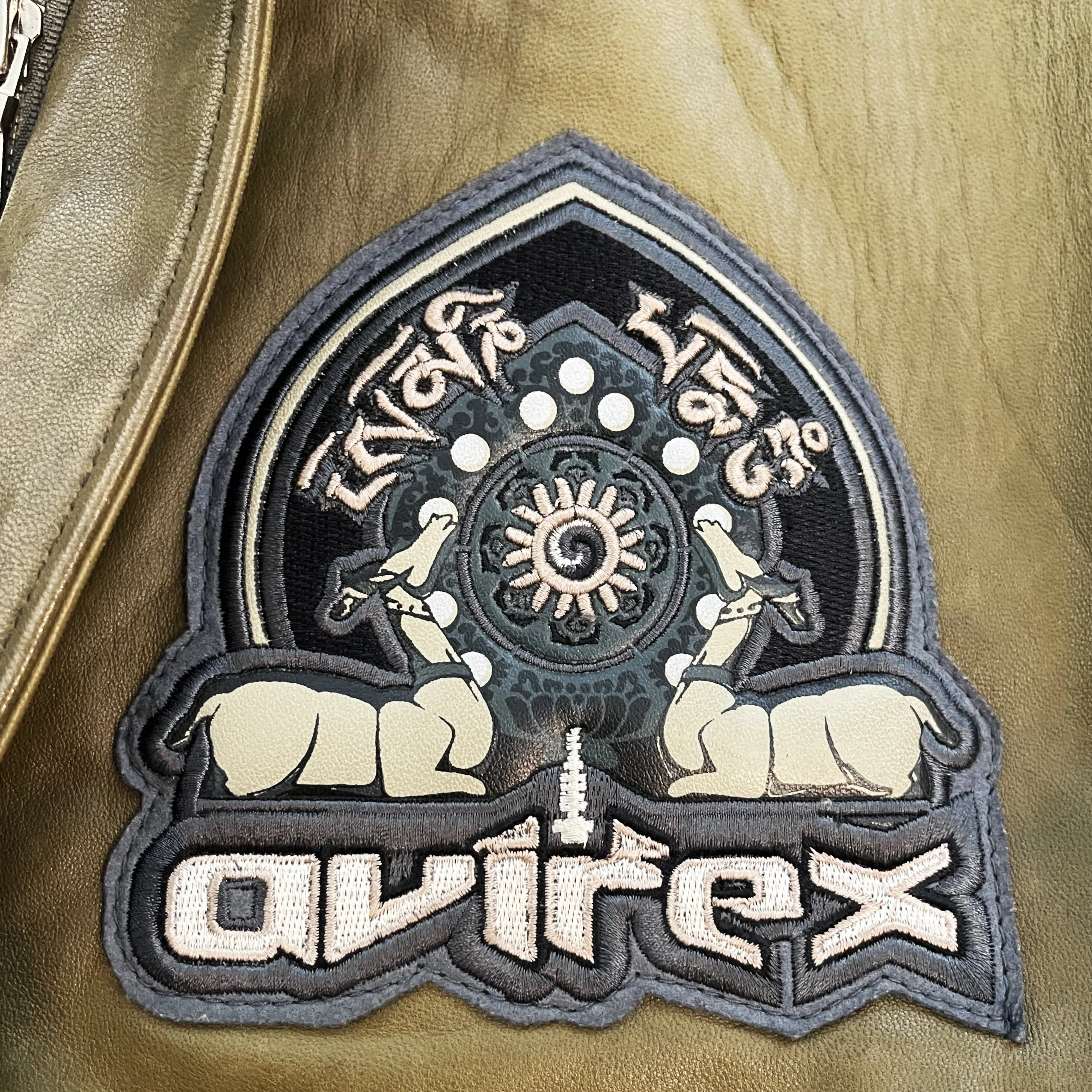 Avirex 'Meditation Journey' Leather Varsity Jacket - XL