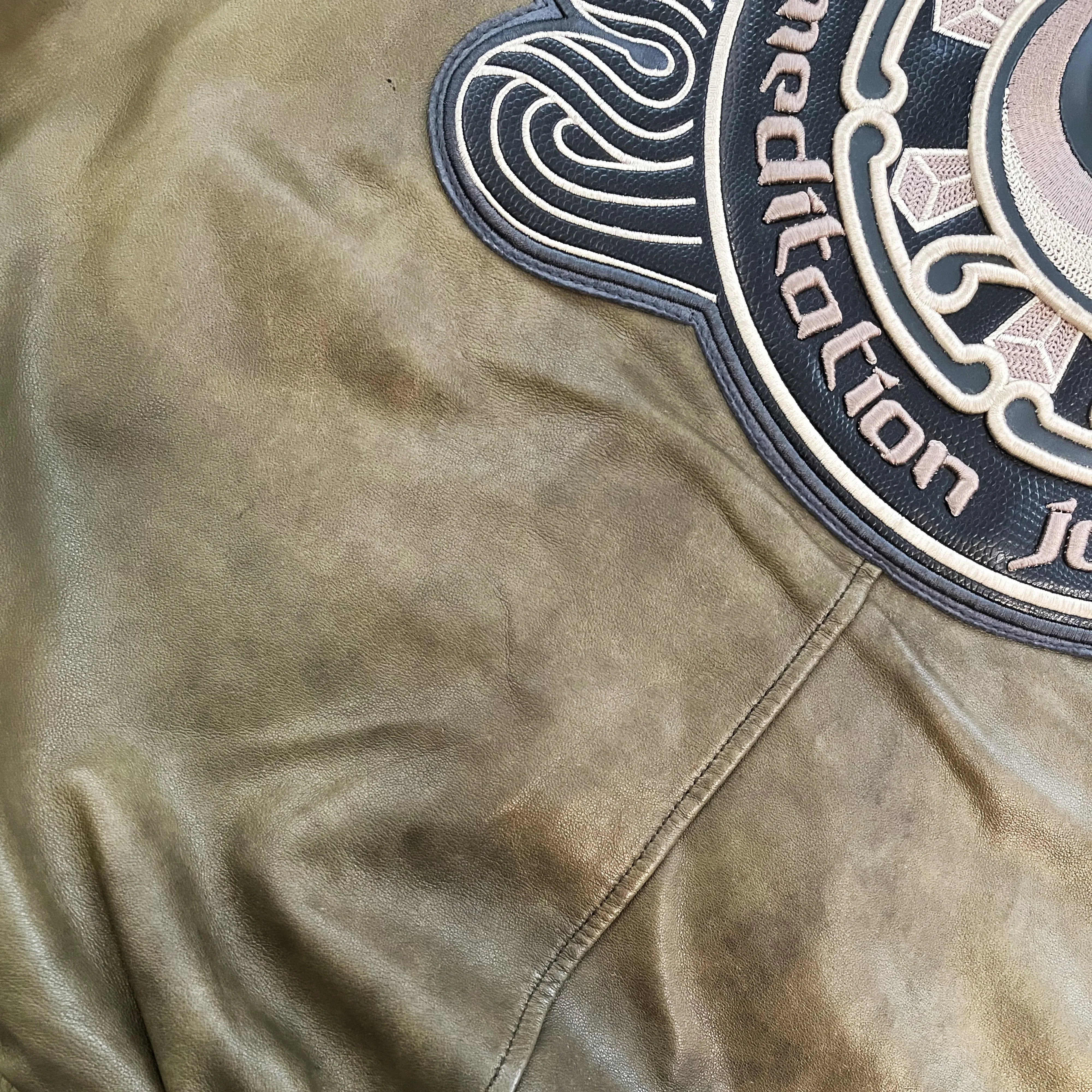 Avirex 'Meditation Journey' Leather Varsity Jacket - XL