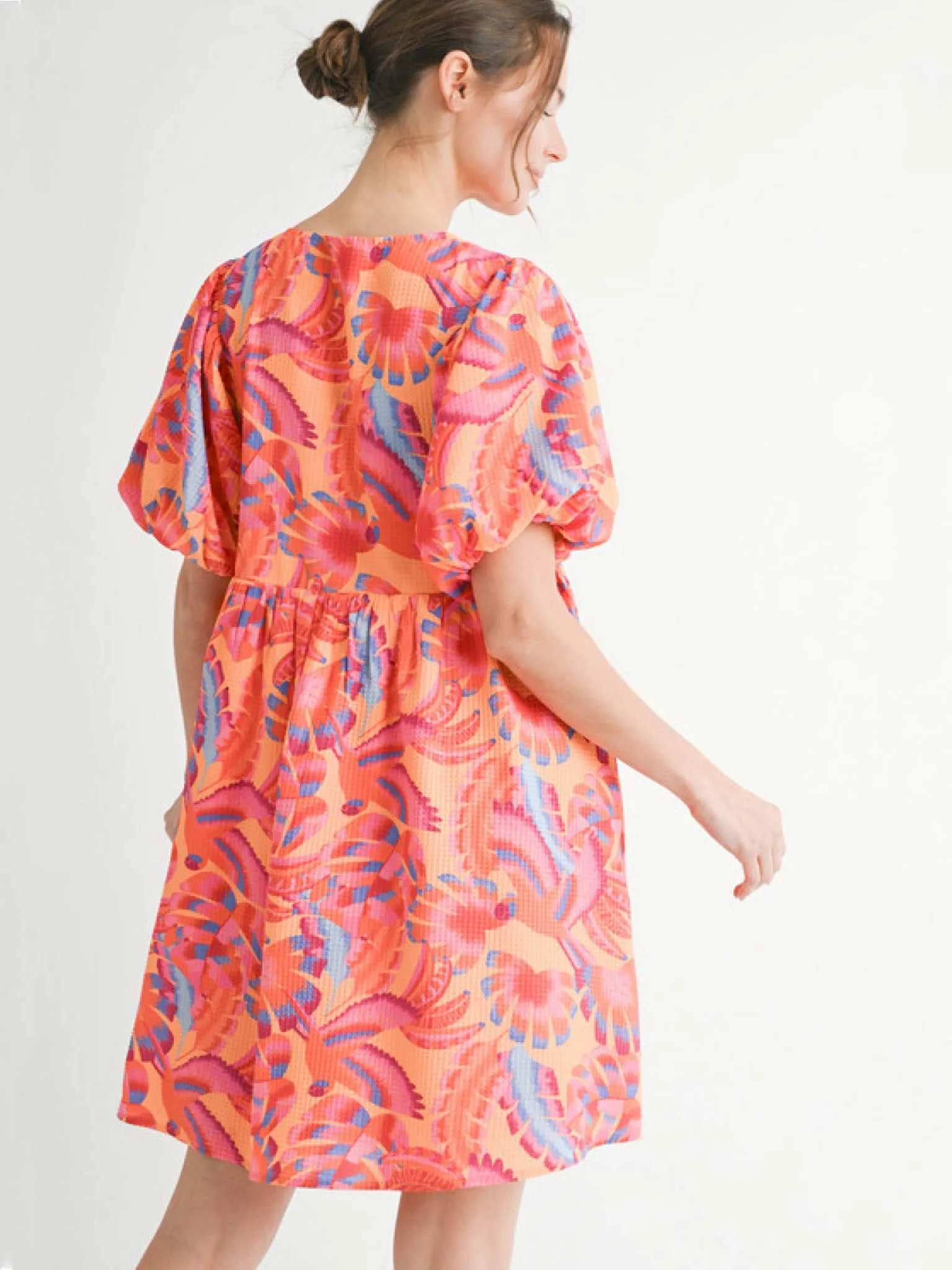Baby Doll Multicolor Print Dress