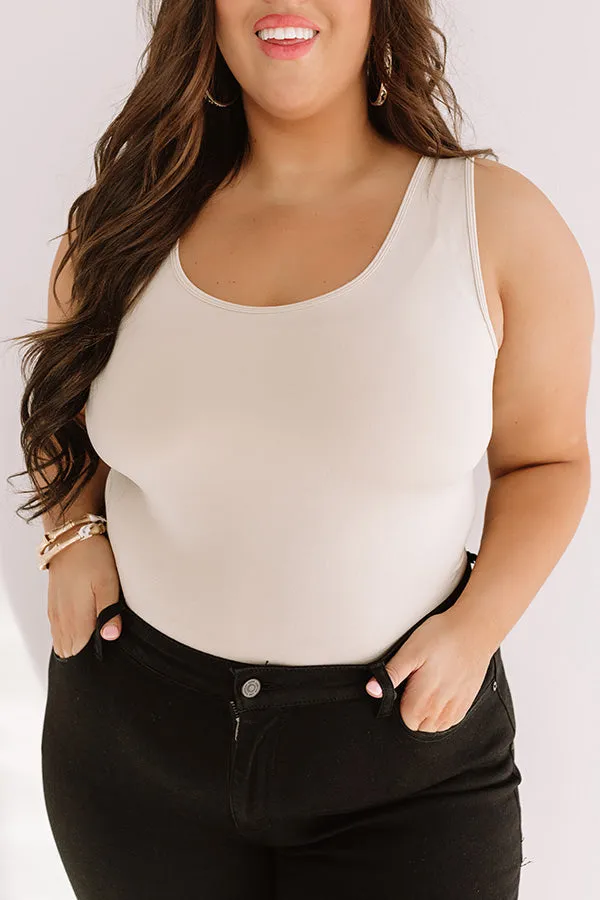 Basic Instincts Seamless Tank In Beige Curves