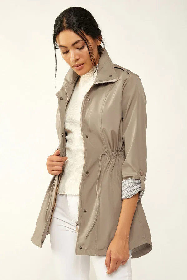 BGD Women Elastic Waist Trenchcoat - Beige - Heusden