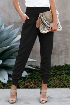 Black and olive cotton joggers