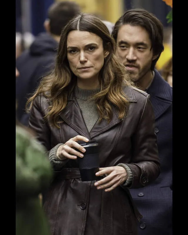 Black Doves Keira Knightley Leather Coat