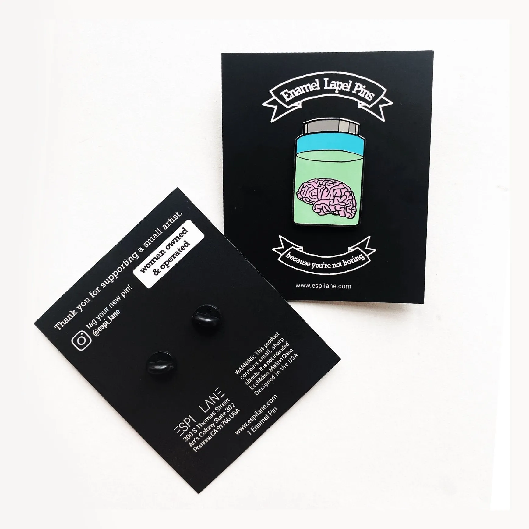 Brain in a Jar Enamel Lapel Pin