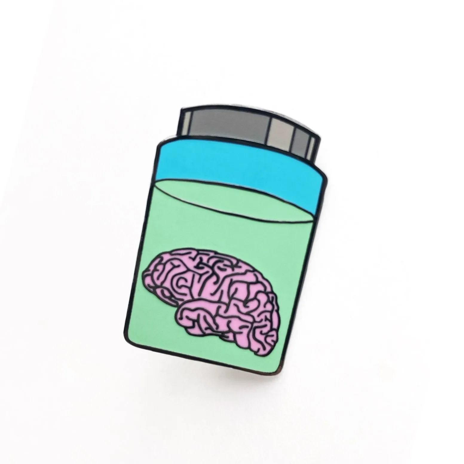 Brain in a Jar Enamel Lapel Pin