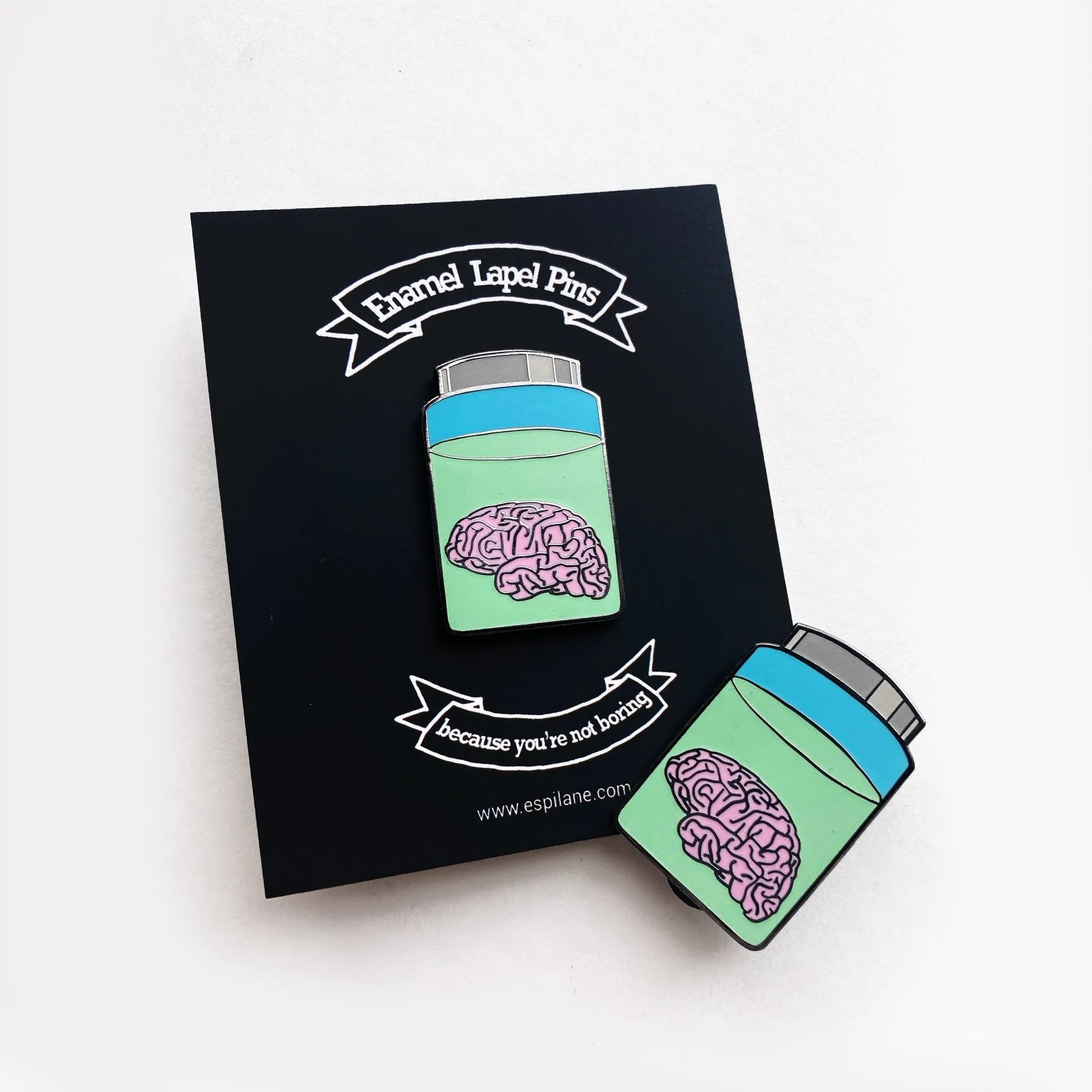 Brain in a Jar Enamel Lapel Pin