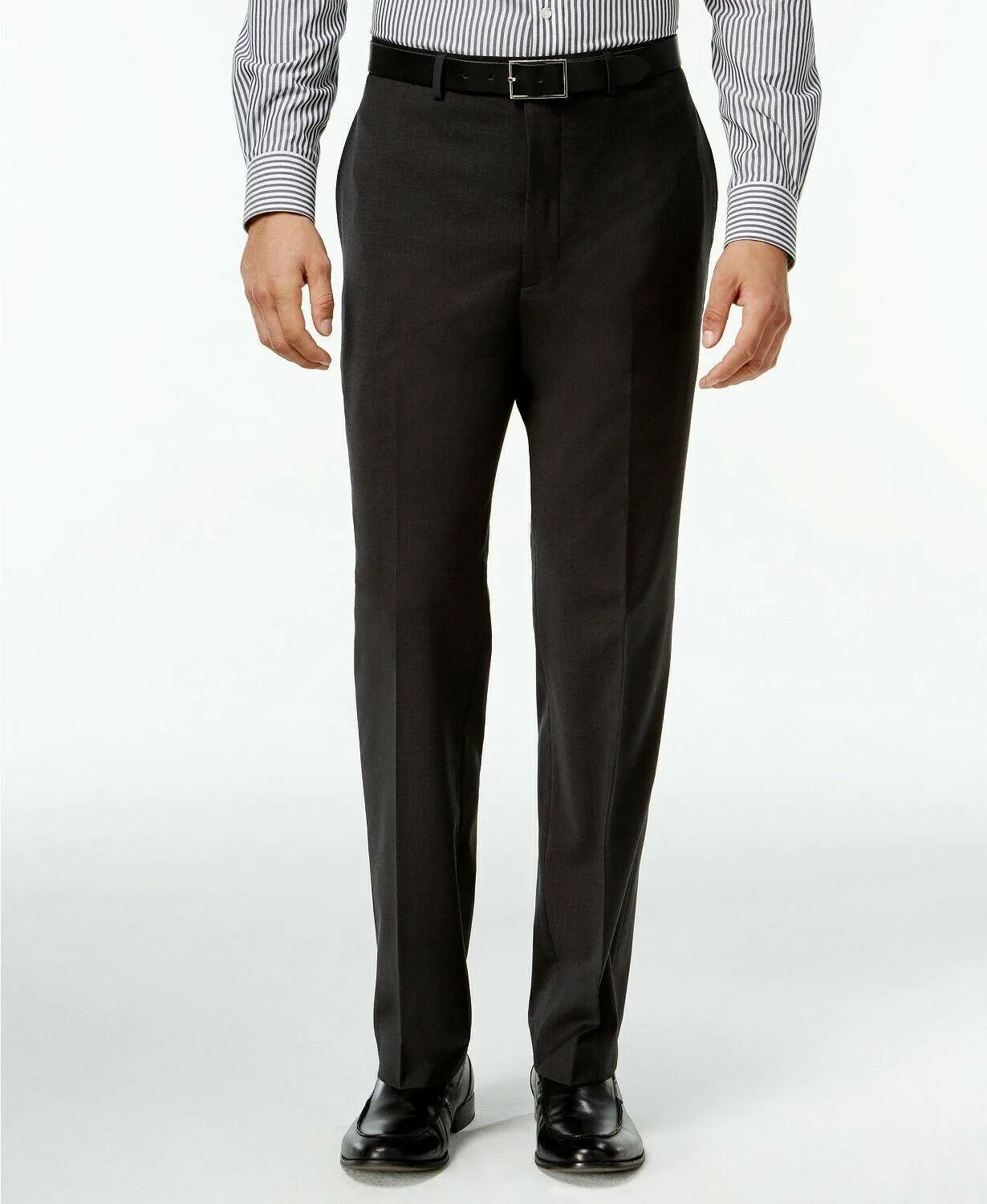 Calvin Klein Mens Slim fit Dress Pants Pants 34 / 34 Charcoal Grey Solid Stretch