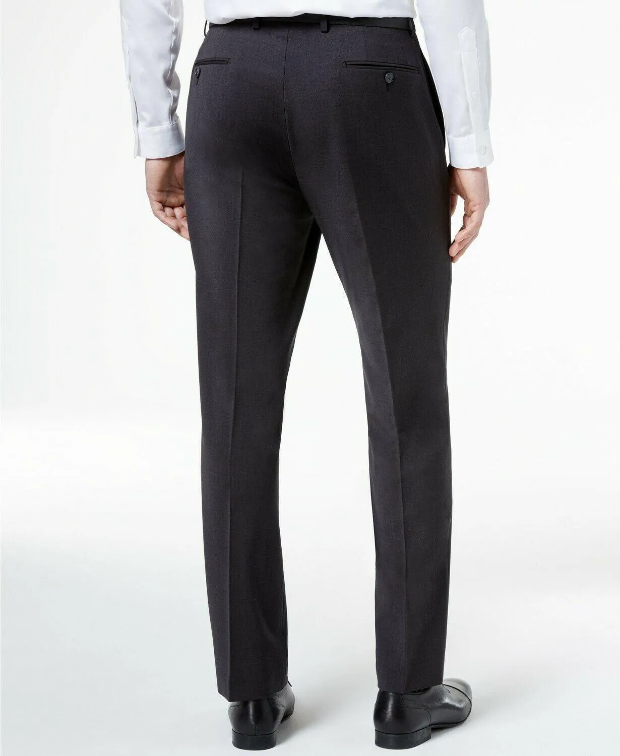Calvin Klein Mens Slim fit Dress Pants Pants 34 / 34 Charcoal Grey Solid Stretch