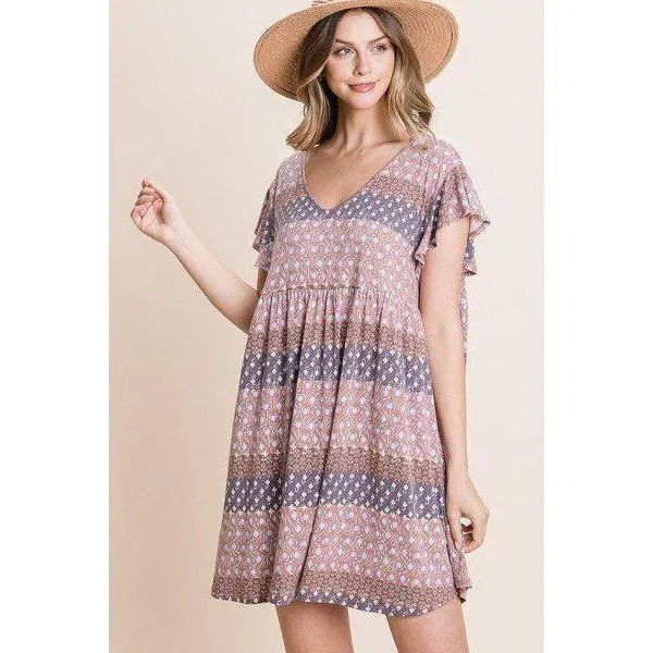 Cute And Flirty Floral Printed Babydoll Mini Dress