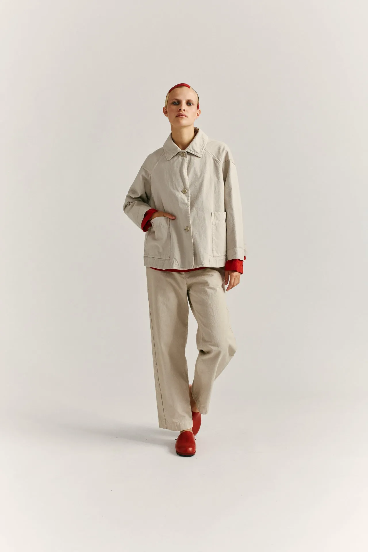 DRIES TRAVAIL JACKET - DENSE TWILL - CONRETE