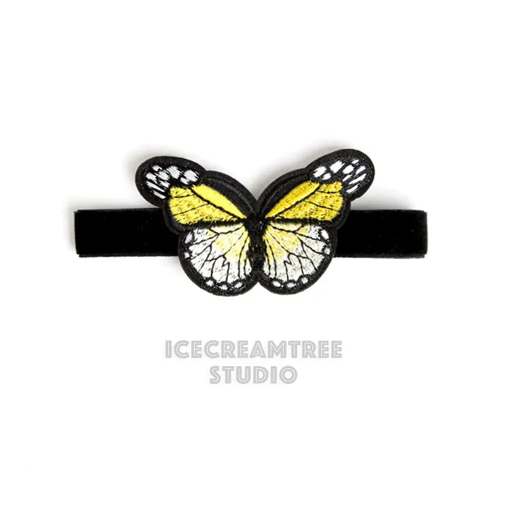 Embroidery Butterfly Headband - Elastic Pet Collar