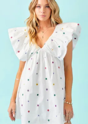 Floral Embroidered Babydoll Dress