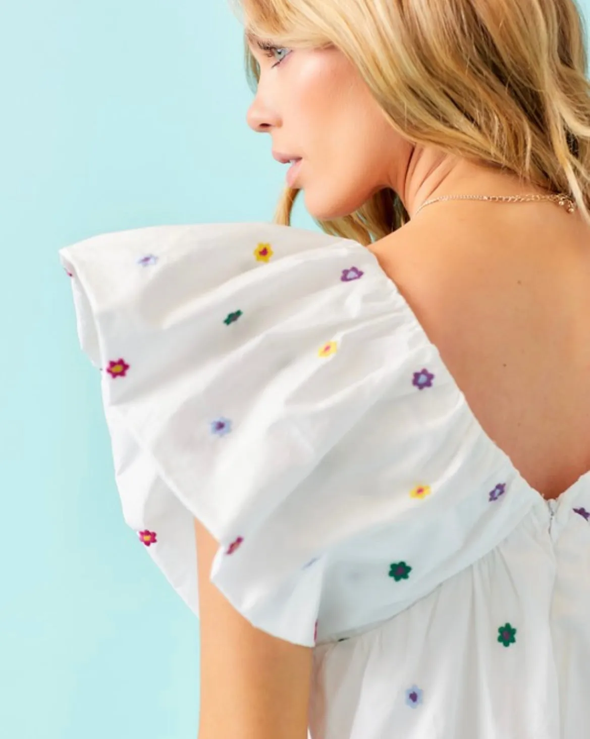Floral Embroidered Babydoll Dress