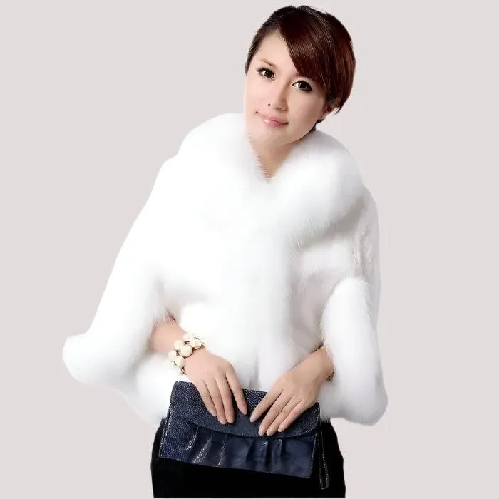 Fur Faux Coat Mink Hair Rex Rabbit Hair Cape Fur Overcoat Imitation Rabbit Fur Faux Fox Collar Jacket