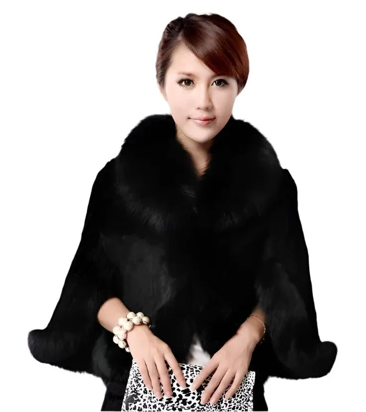 Fur Faux Coat Mink Hair Rex Rabbit Hair Cape Fur Overcoat Imitation Rabbit Fur Faux Fox Collar Jacket