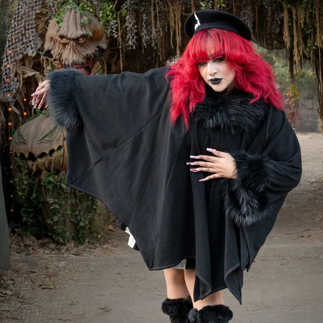 Glamour Ghoul Web Cape Black Fur