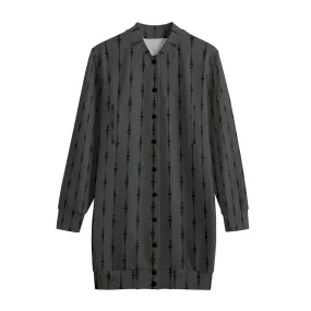 Gray And Black Women's Long Jerseys