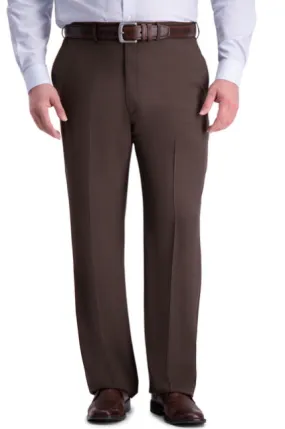 Haggar Mens Classic fit Dress Pants 48 / 32 Brown Solid Stretch