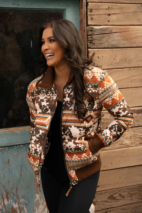 Hooey Quilted Track Jacket Tan/Brown