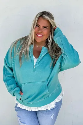 IDA- Half zip up AQUA pullover