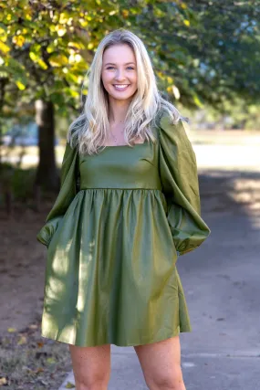 Jackie Babydoll Dress - Olive