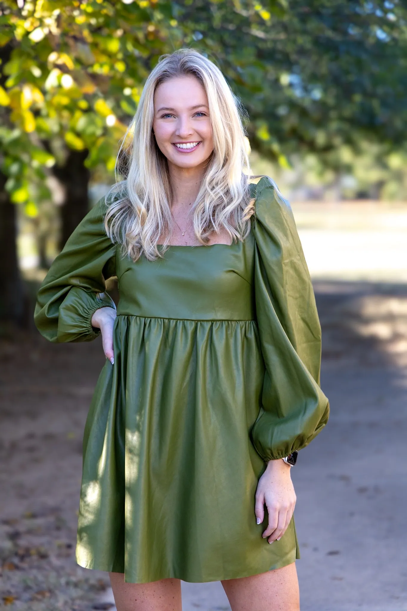 Jackie Babydoll Dress - Olive