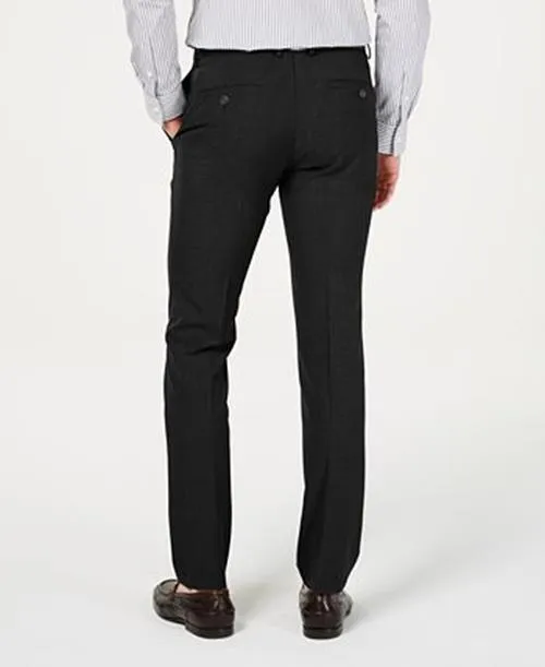 Kenneth Cole Reaction Mens Skinny fit Dress Pants 34 / 30 Black Solid Stretch