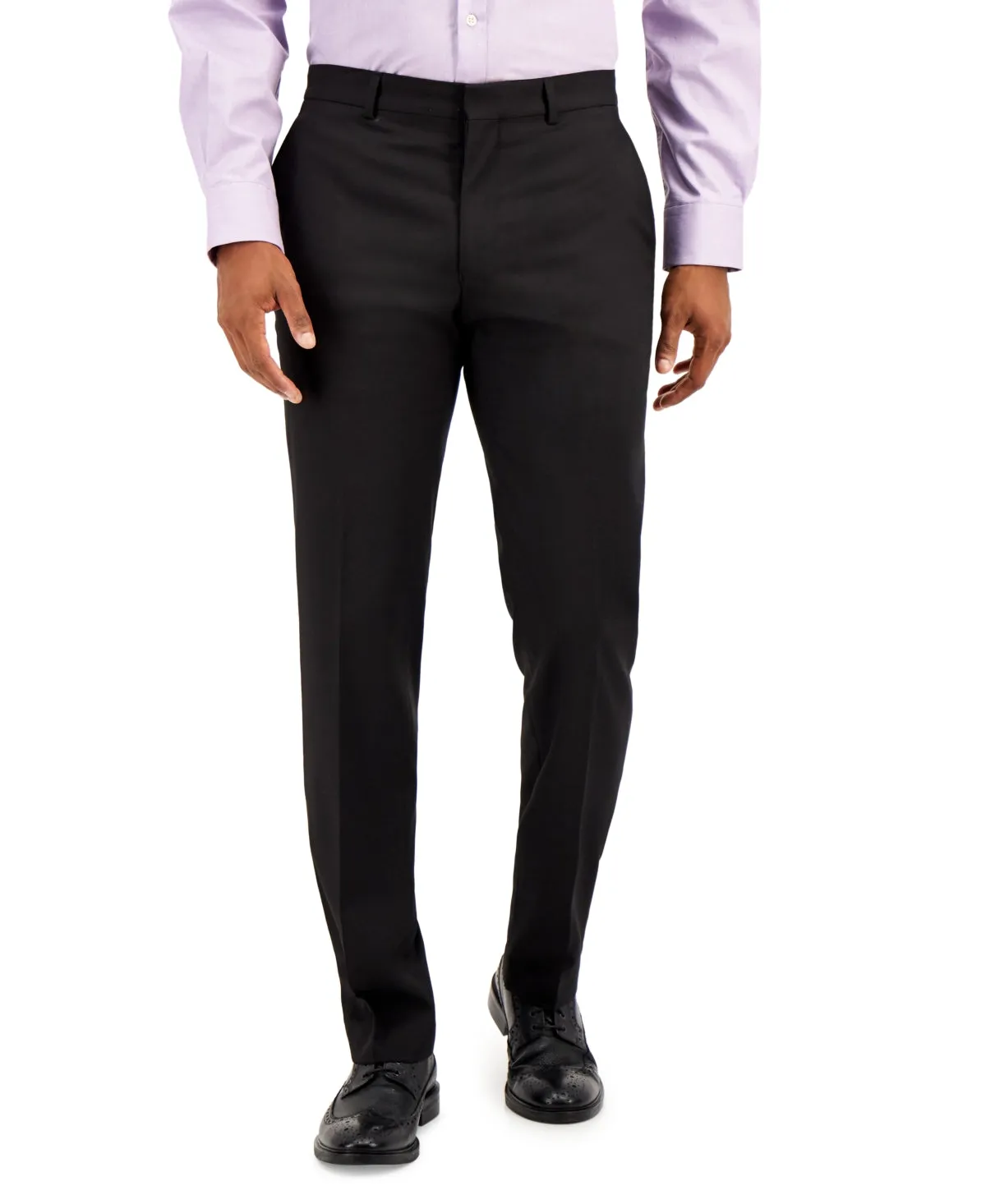 Kenneth Cole Reaction Mens Slim fit Dress Pants 32 / 30 Black Solid