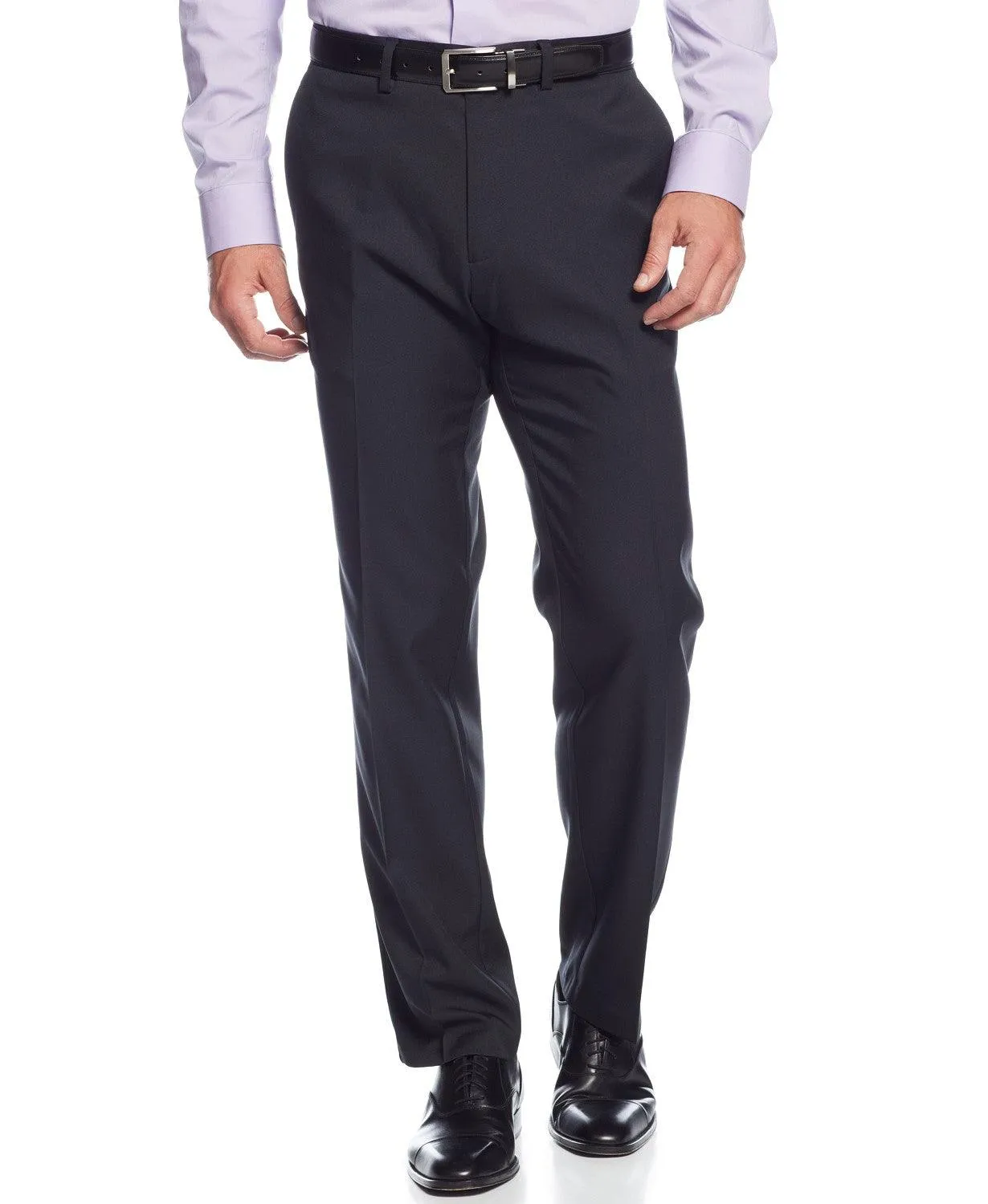 Kenneth Cole Reaction Mens Slim fit Dress Pants 32 / 30 Black Solid