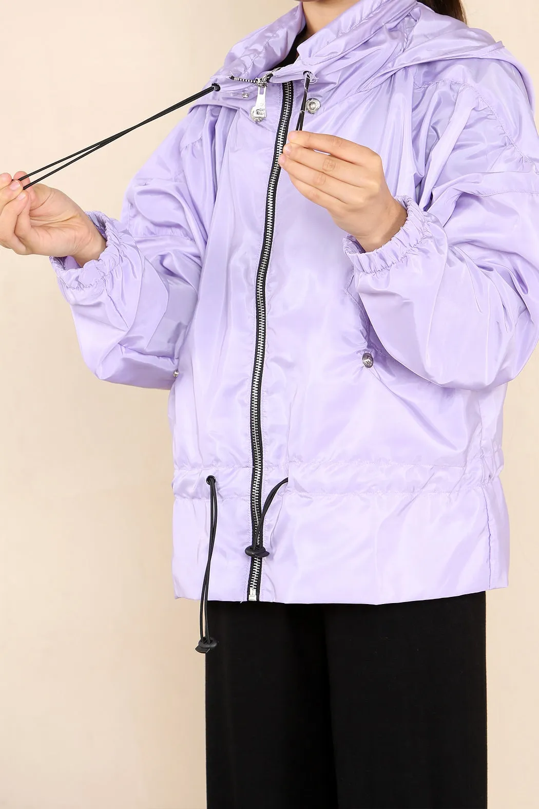 Kids Lilac High Neck Hooded Festival Jacket - Parker