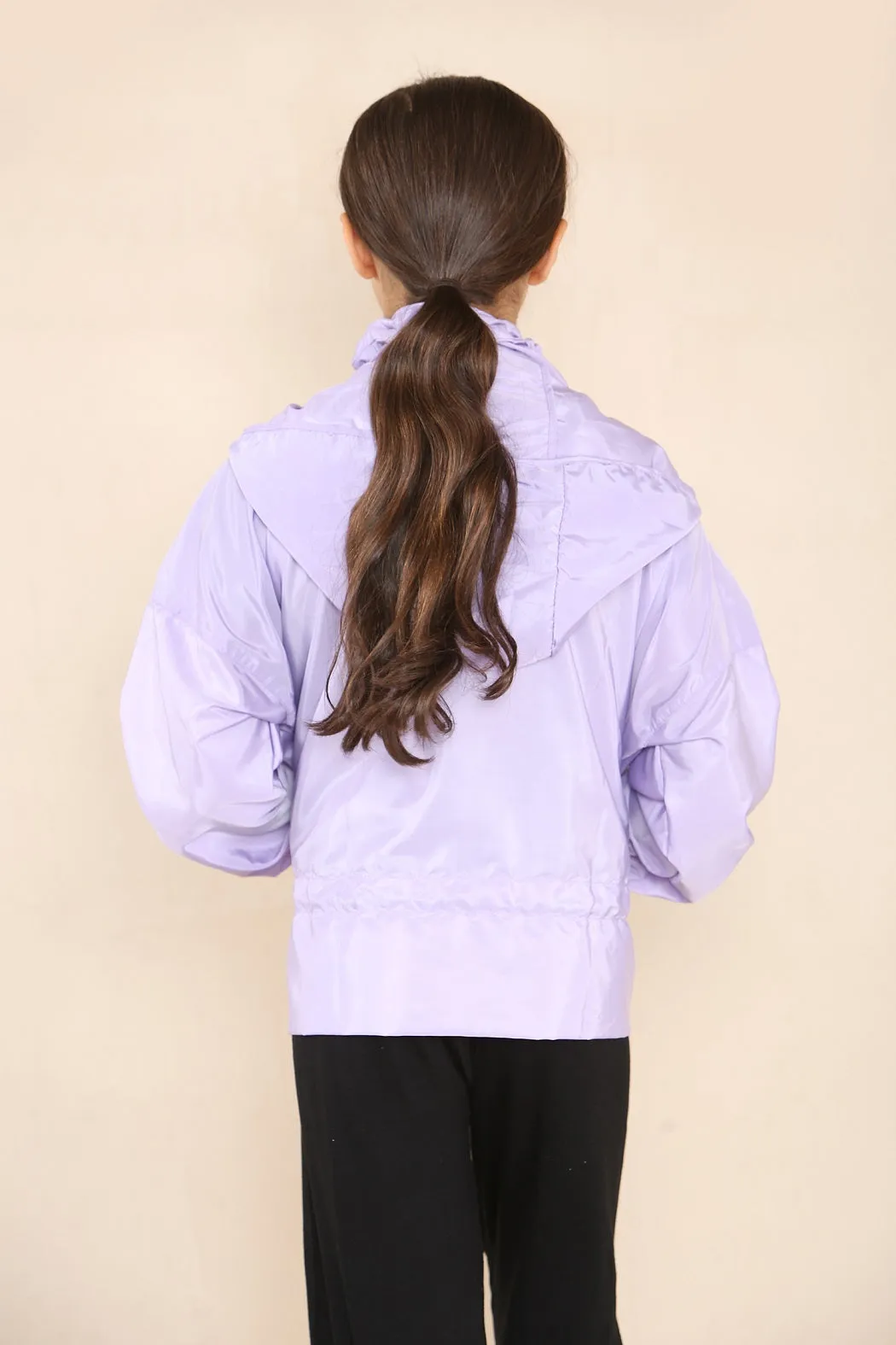 Kids Lilac High Neck Hooded Festival Jacket - Parker