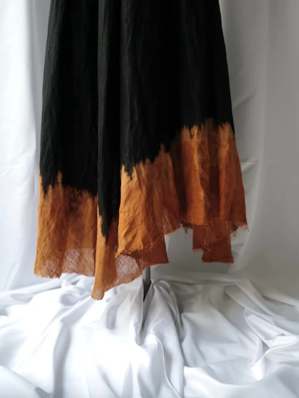 Linen Batik  Midi Skirt VOLCANO FW24