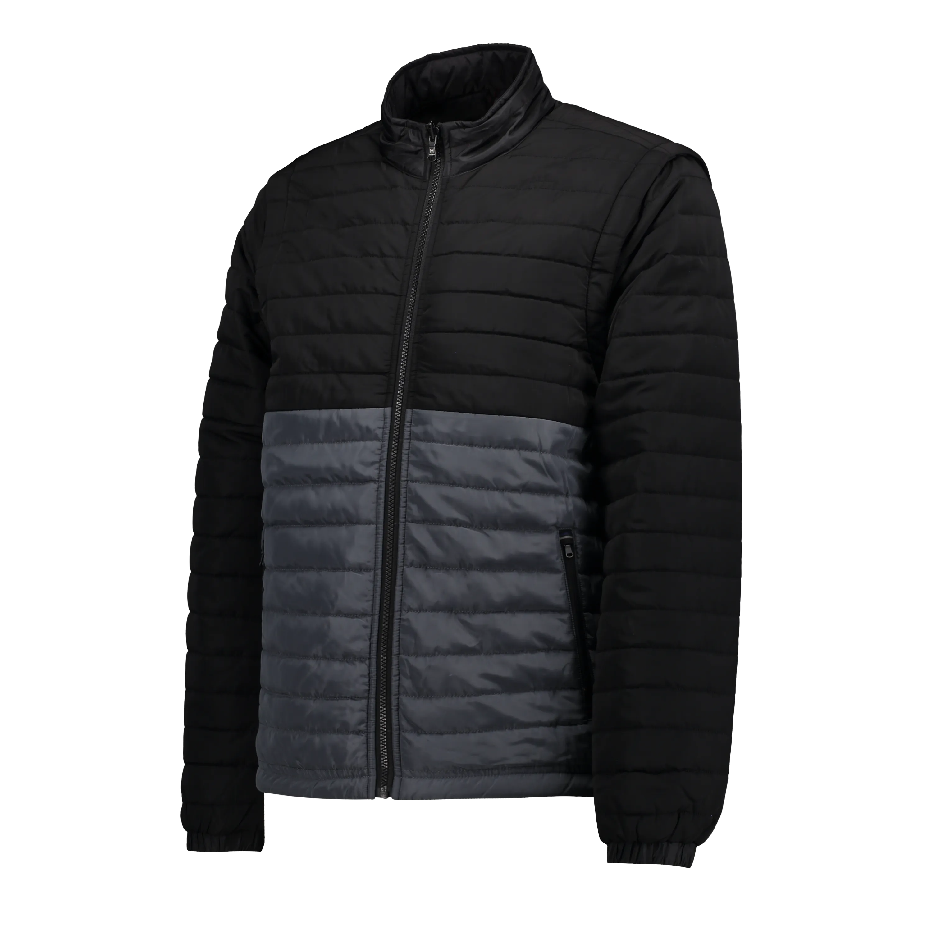 Marwin Sports Puffer Men's Jacket Removable Arms - Black/Grey