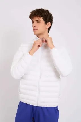 Men Basic Puffer Jacket Off White