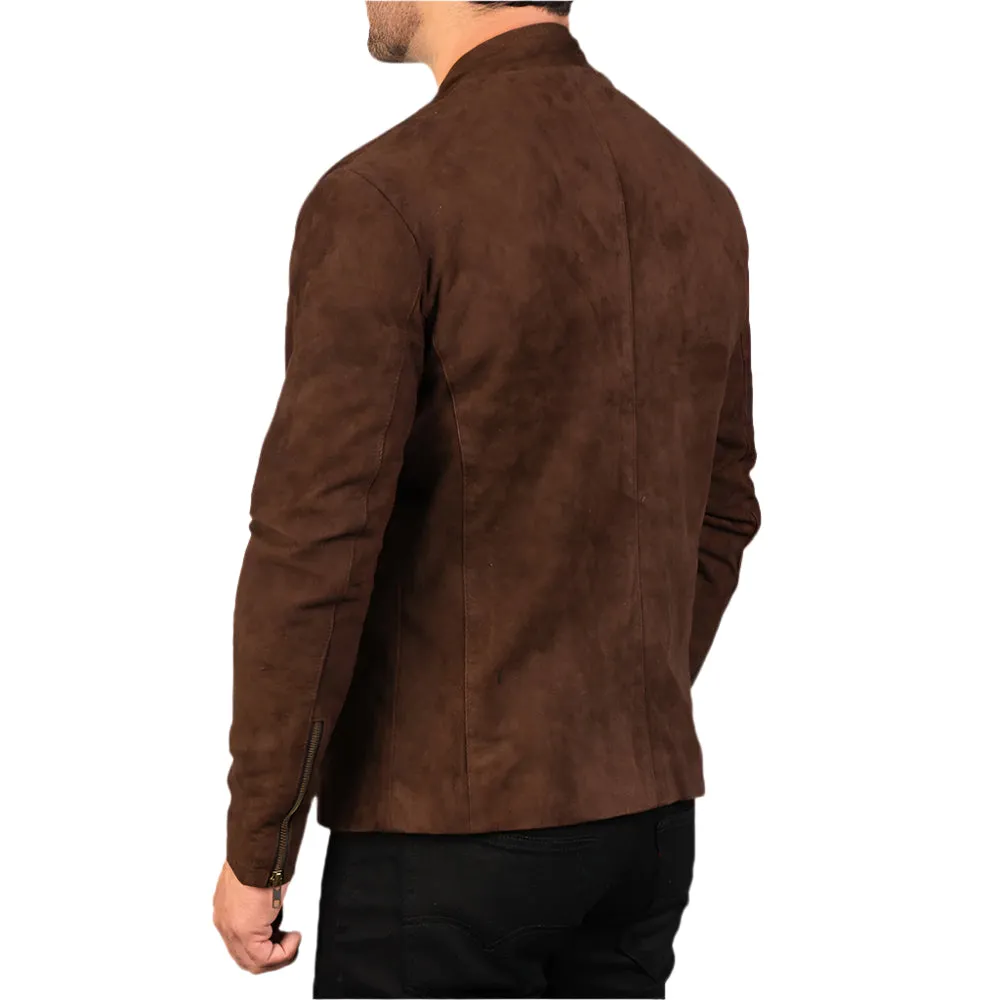 Men's Brown Suede Biker Jacket