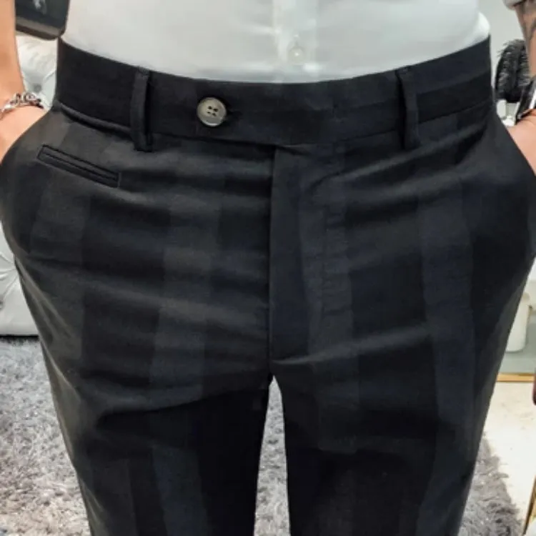 Men's Casual Slim Fit Pants With Stripes