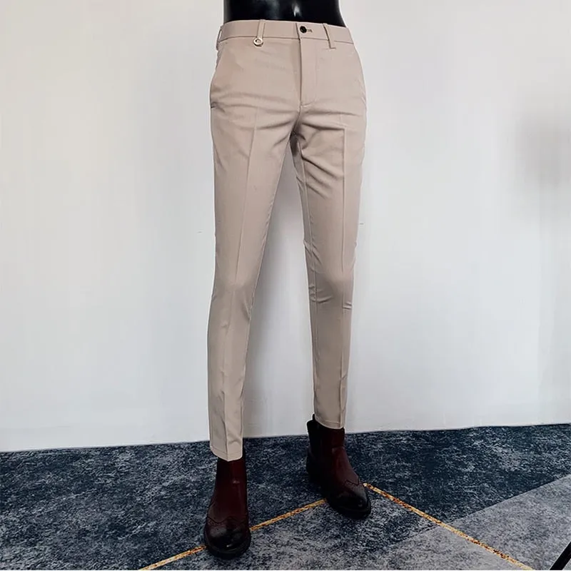 Men's Fashion Casual Slim Fit Ankle Dress Pants