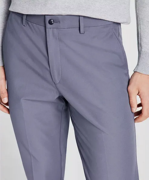 Michael Kors Men's Classic Fit Flat Front Cotton Dress Pants Ash Blue 30 x 32
