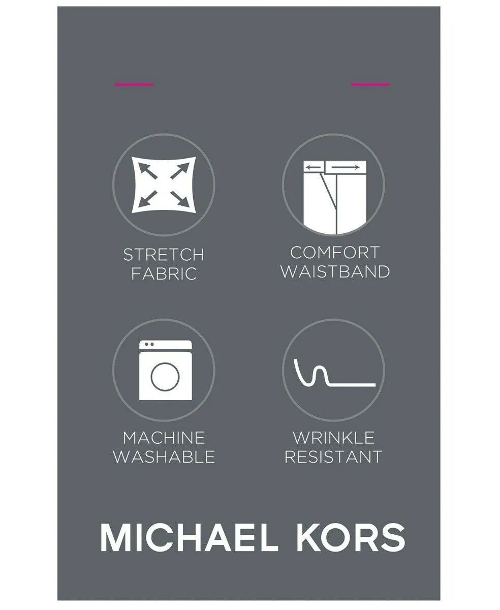 Michael Kors Men's Dress Pants 38 x 32 Black Solid Classic-Fit Stretch