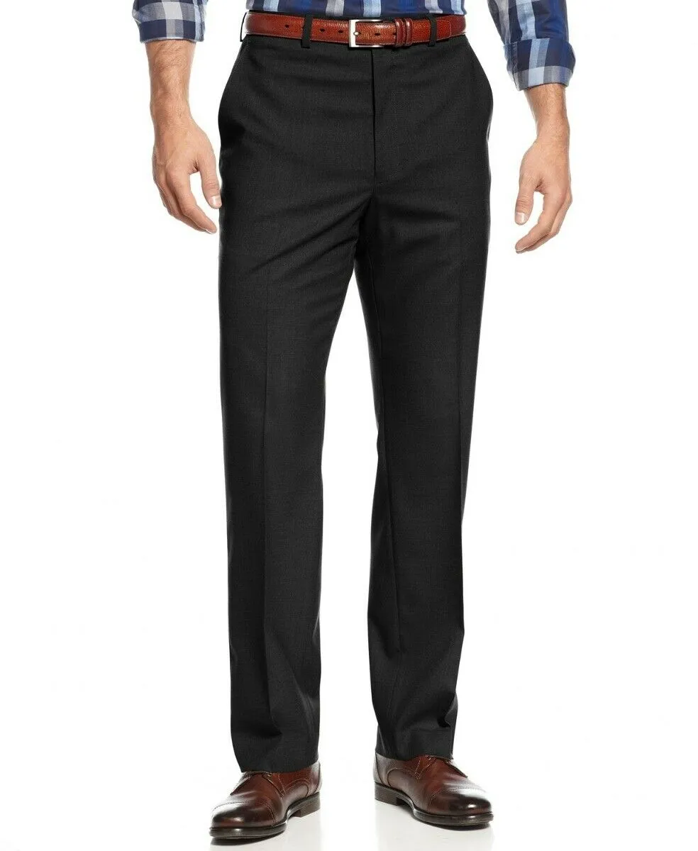 Michael Kors Men's Dress Pants 38 x 32 Black Solid Classic-Fit Stretch