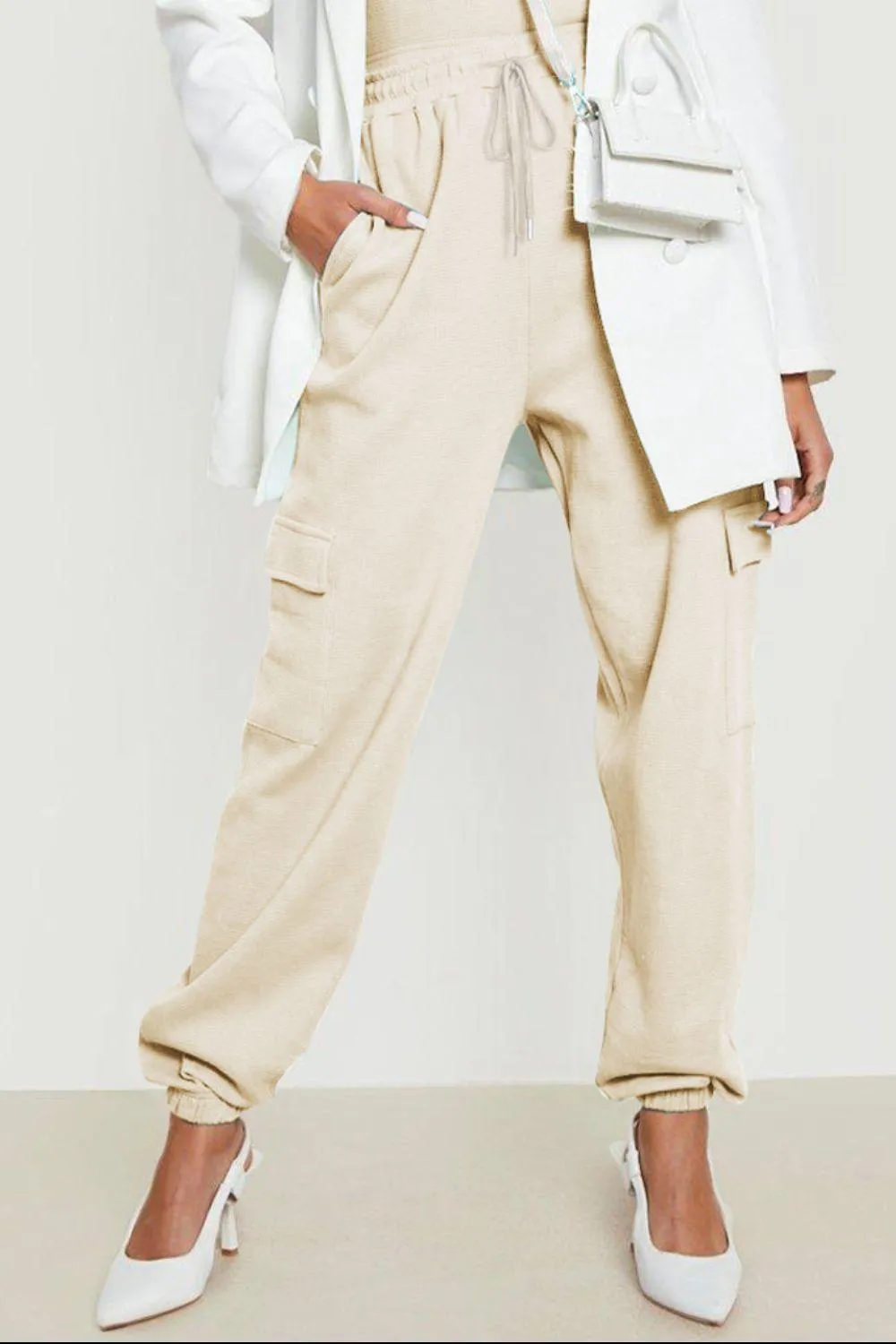 Modern Style Drawstring Cargo Joggers