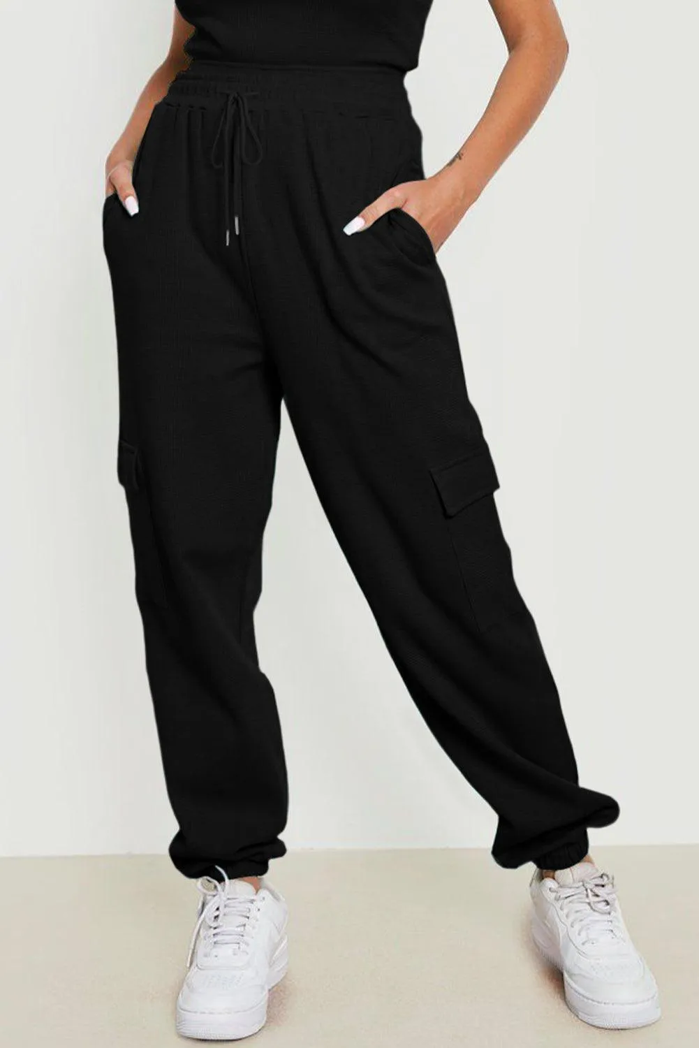 Modern Style Drawstring Cargo Joggers