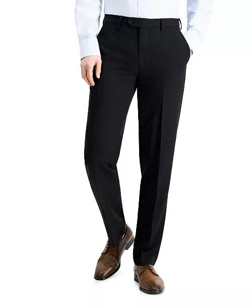 Nautica Mens Slim fit Dress Pants 38 / 32 Black Solid