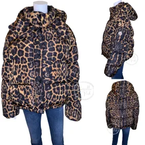 NWT Moncler Caille Leopard Down Puffer Jacket