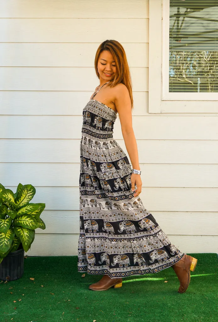Obsidian Elephant Tiered SunDress Maxi Dress