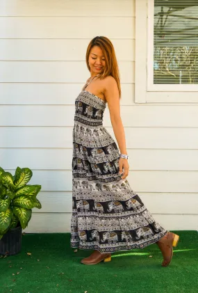 Obsidian Elephant Tiered SunDress Maxi Dress