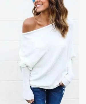 One-Shoulder Long Sleeve Sweater